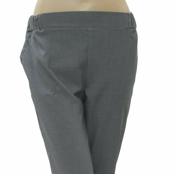 O'Stin Studio Solid Pants Mid Rise Gray Cotton Pull-on Pocket Tapered S - Picture 4 of 4